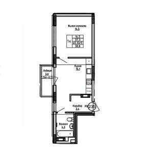 1-к квартира, вторичка, 39м2, 4/9 этаж