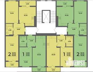 2-к квартира, строящийся дом, 63м2, 7/8 этаж