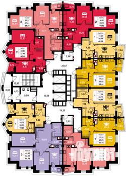2-к квартира, вторичка, 70м2, 14/25 этаж