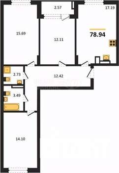 1-к квартира, вторичка, 39м2, 5/9 этаж