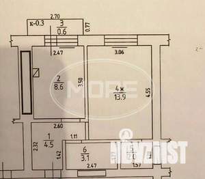1-к квартира, вторичка, 33м2, 4/5 этаж