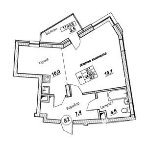 Студия квартира, вторичка, 42м2, 5/7 этаж