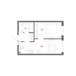 1-к квартира, вторичка, 38м2, 3/8 этаж