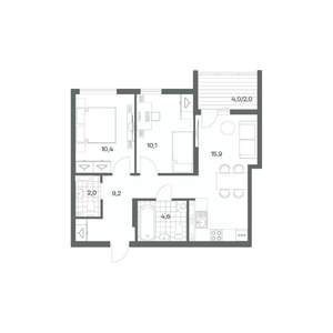 2-к квартира, вторичка, 54м2, 8/18 этаж