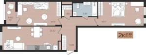 2-к квартира, строящийся дом, 82м2, 3/10 этаж