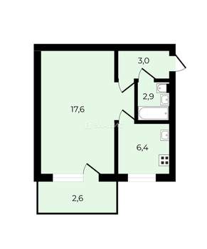 1-к квартира, вторичка, 31м2, 3/5 этаж