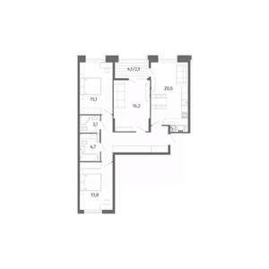 3-к квартира, вторичка, 92м2, 8/13 этаж