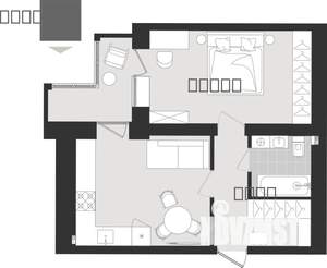 1-к квартира, вторичка, 44м2, 4/9 этаж