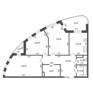 3-к квартира, вторичка, 94м2, 13/14 этаж