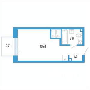 Студия квартира, вторичка, 22м2, 4/26 этаж