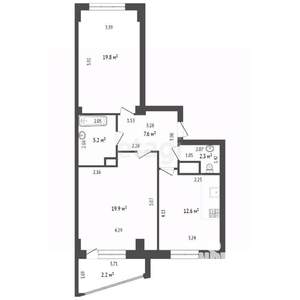 2-к квартира, вторичка, 67м2, 10/16 этаж