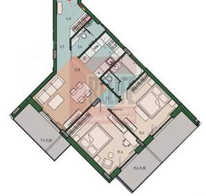 2-к квартира, вторичка, 78м2, 9/13 этаж