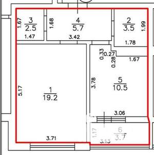 1-к квартира, вторичка, 45м2, 2/11 этаж