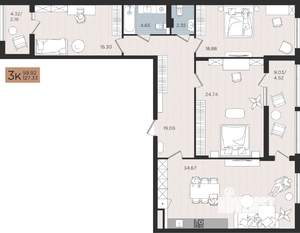 3-к квартира, строящийся дом, 127м2, 3/10 этаж