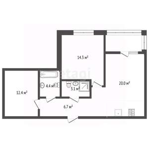 2-к квартира, вторичка, 63м2, 5/12 этаж