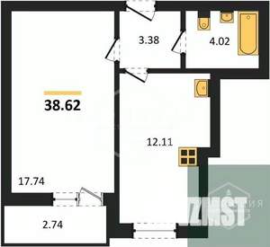 1-к квартира, вторичка, 39м2, 7/9 этаж