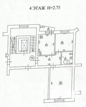 2-к квартира, вторичка, 66м2, 4/9 этаж