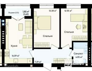2-к квартира, вторичка, 58м2, 2/4 этаж