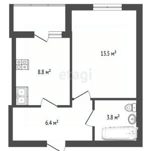 1-к квартира, вторичка, 33м2, 4/10 этаж