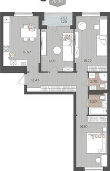 Студия квартира, вторичка, 78м2, 2/9 этаж
