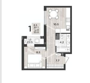 1-к квартира, вторичка, 32м2, 2/9 этаж