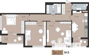 3-к квартира, вторичка, 91м2, 3/10 этаж