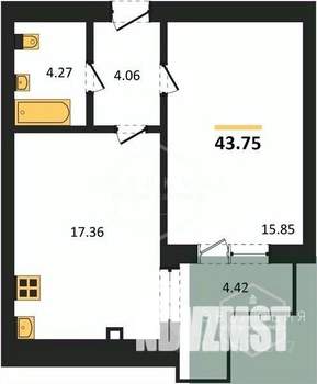 1-к квартира, вторичка, 44м2, 5/10 этаж