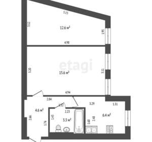2-к квартира, вторичка, 43м2, 2/4 этаж