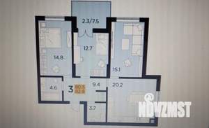 3-к квартира, вторичка, 82м2, 2/16 этаж