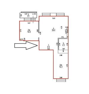 2-к квартира, вторичка, 67м2, 1/10 этаж