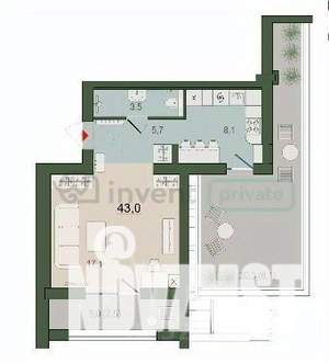 1-к квартира, вторичка, 43м2, 10/12 этаж