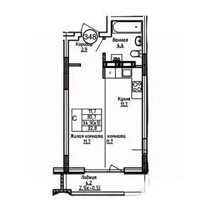 Студия квартира, вторичка, 33м2, 8/9 этаж