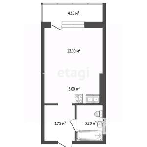 Студия квартира, вторичка, 26м2, 6/16 этаж