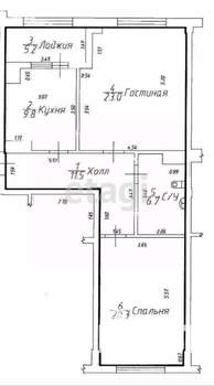 2-к квартира, вторичка, 71м2, 7/9 этаж