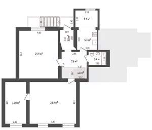4-к квартира, вторичка, 136м2, 1/2 этаж