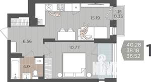 1-к квартира, вторичка, 38м2, 8/9 этаж