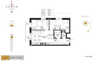 2-к квартира, строящийся дом, 80м2, 7/7 этаж