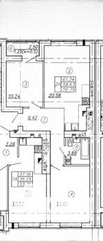 2-к квартира, вторичка, 57м2, 4/10 этаж