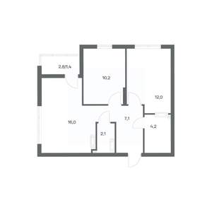 2-к квартира, вторичка, 53м2, 5/18 этаж