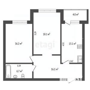 2-к квартира, вторичка, 70м2, 7/10 этаж