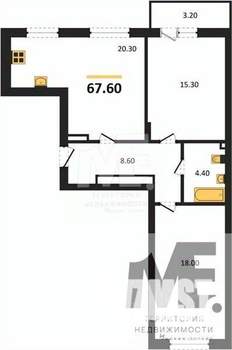 2-к квартира, вторичка, 68м2, 7/8 этаж