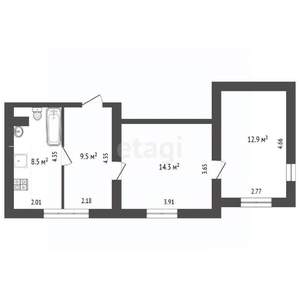 2-к квартира, вторичка, 45м2, 1/3 этаж