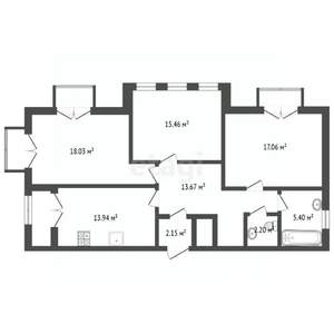 3-к квартира, вторичка, 87м2, 2/6 этаж