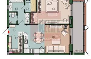 1-к квартира, вторичка, 64м2, 10/13 этаж
