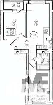 2-к квартира, вторичка, 56м2, 8/9 этаж