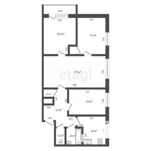 4-к квартира, вторичка, 62м2, 5/5 этаж