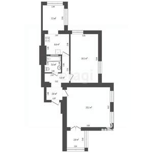 2-к квартира, вторичка, 70м2, 2/2 этаж