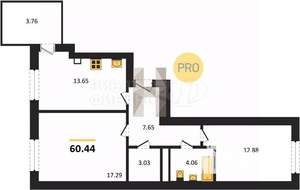3-к квартира, вторичка, 81м2, 2/9 этаж