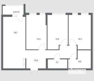 3-к квартира, строящийся дом, 79м2, 4/18 этаж