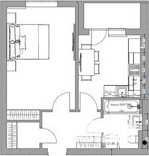 1-к квартира, вторичка, 42м2, 9/10 этаж